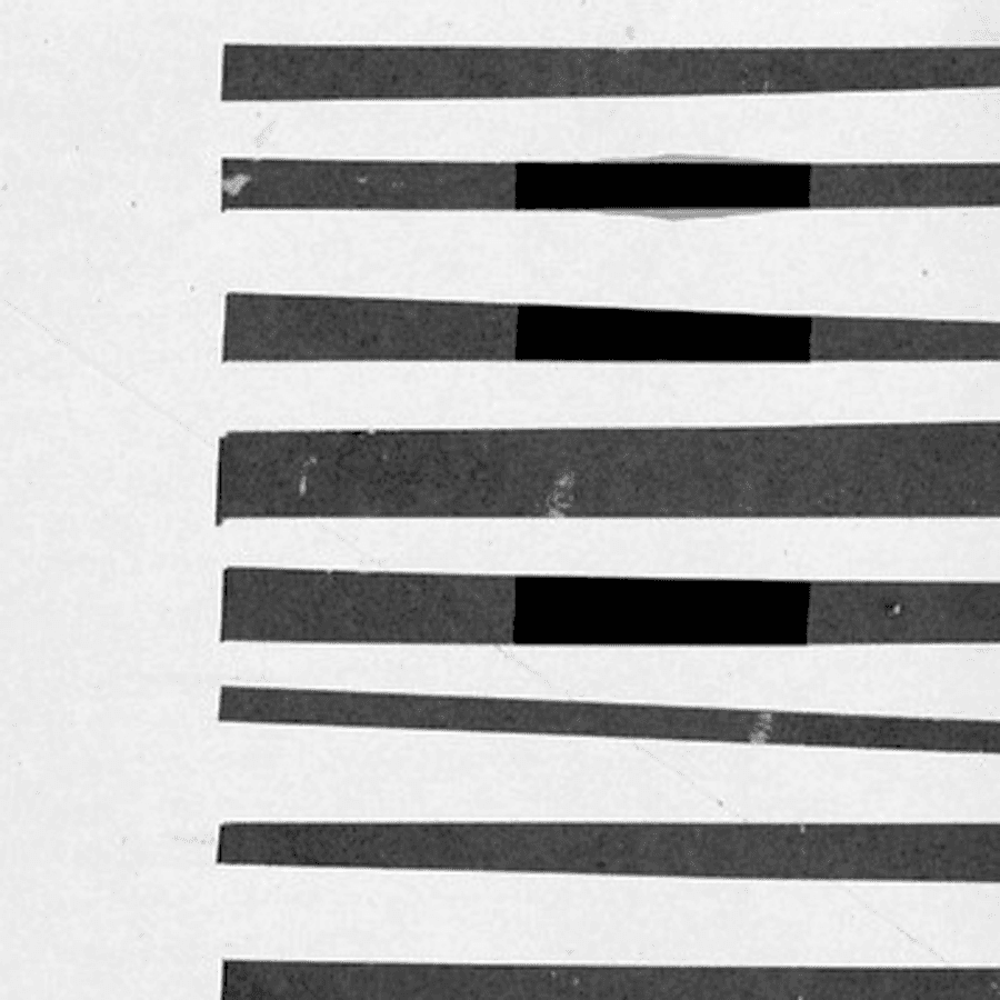 Abstract painting of layered striped bands, used to generate the plan