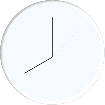 Illustration of a clock face with no numerals, hands pointing past two